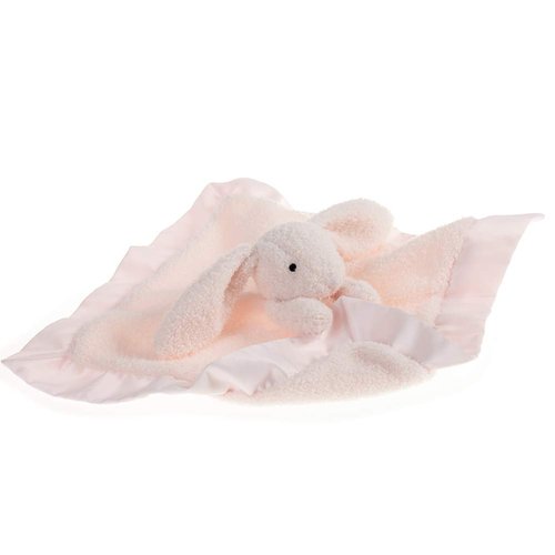 Apricot Lamb Stuffed Animals Pink Bunny Rabbit Security Blanket Infant Nursery Character Blanket Luxury Snuggler Plush Baby Lovey(Pink Bunny)