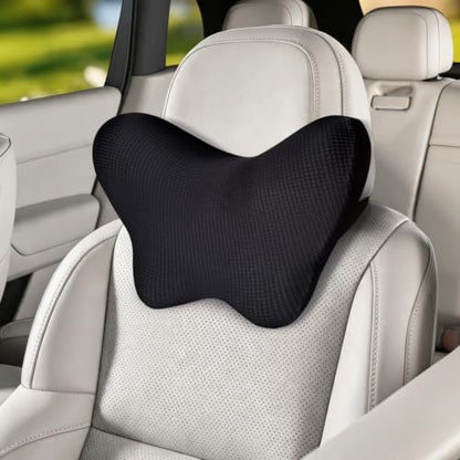 Definitely Comfy Car Headrest Pillow Wing Black with Adjustable Strap