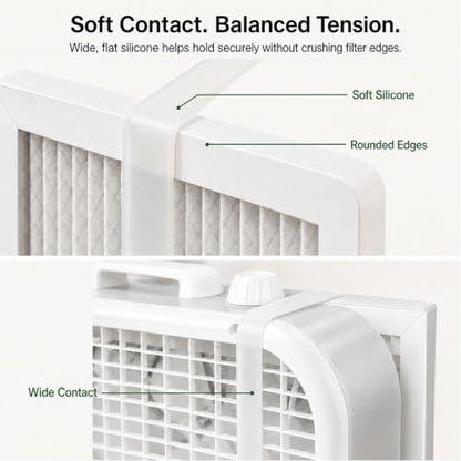 Stretchable Silicone Box Fan Filter Straps 2Pcs Clear - Adjustable Fan Filter Holders