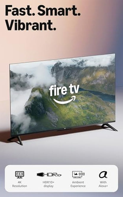 Amazon Fire TV 43" 4-Series (newest model), 4K Ultra HD smart TV with Alexa Remote, HDR10+, fast processor, Dolby Audio, Ambient Experience, free and live TV, find shows faster with Alexa+