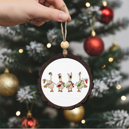 Goose Christmas Wooden Ornament - Goose Lover Holiday Decor for Xmas Tree & Gifts
