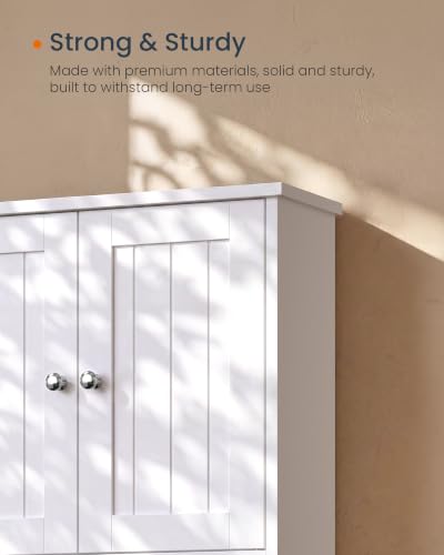 Bathroom Wall Cabinet with 2 Doors - Tool-Free Assembly, Adjustable Shelves, White Finish