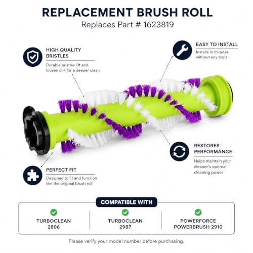 Carpet Cleaner Brush Roll Replacement for Bissell TurboClean & PowerForce