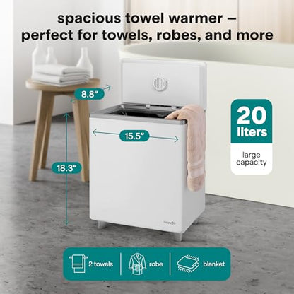 WiFi-Enabled Large Capacity Towel Warmer with Timer, Holds 2 Towels, Compact Design