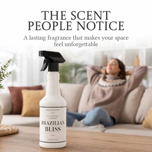 SIMPLE ELEMENTS Brazilian Bliss All Purpose Cleaner - Highly Scented, Multi Surface Spray