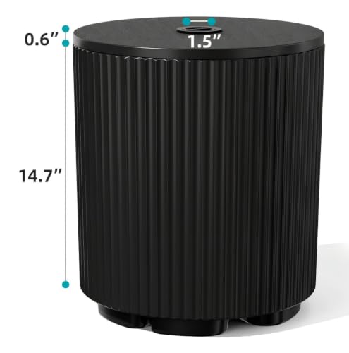Outdoor Umbrella Stand Table with Hole - Black, Water Fillable Base, Adjustable Clamp