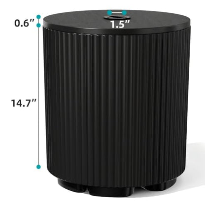 Outdoor Umbrella Stand Table with Hole - Black, Water Fillable Base, Adjustable Clamp