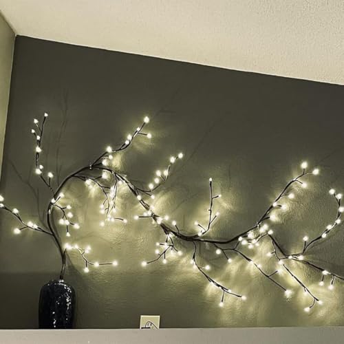 Willow Vine Lights Blossom Tree Branch String Lights USB Operated for Holiday & Indoor Decor - Plain Bare Lamp Variant