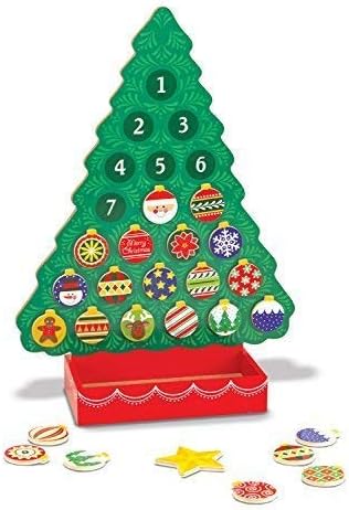 Melissa & Doug Wooden Advent Calendar - Countdown to Christmas with Magnetic Tree & 25 Magnets