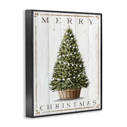 Christmas Country Tree Framed Giclee Art 16x20 Black MDF Box Frame - Merry Christmas Variation