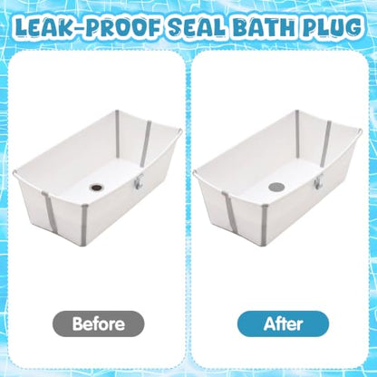 Gray Replacement Stopper Plug for Stokke Flexi Bathtub - Leak-Proof Silicone Seal