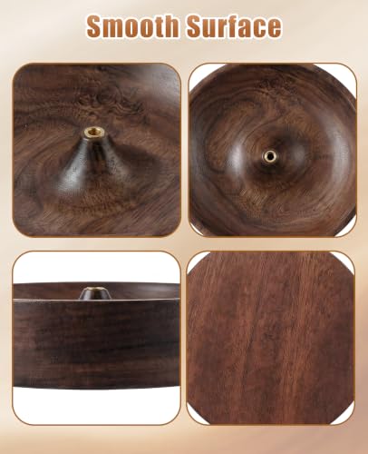 3-Piece Wooden Incense Holder Set with Ash Brushes for Sticks - Black Walnut