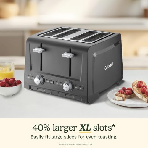 Cuisinart 4-Slice XL Slot Toaster Grey with Wide Slots and 7 Shade Settings
