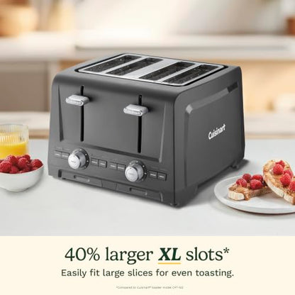 Cuisinart 4-Slice XL Slot Toaster Grey with Wide Slots and 7 Shade Settings