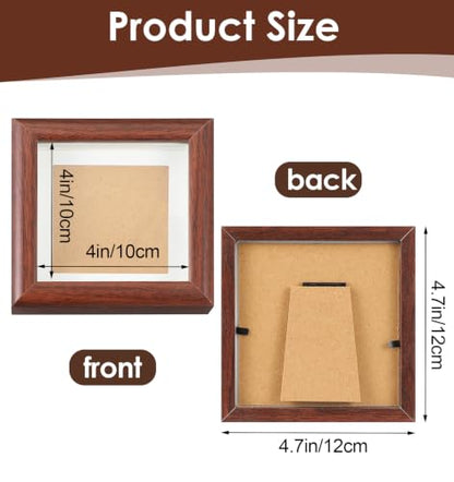 4x4 Solid Wood Shadow Box Frame for Keepsakes and Display