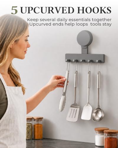 Gunmetal Gray 2-Pack Suction Cup Shower Rack Wall Organizer for Razors & Loofahs