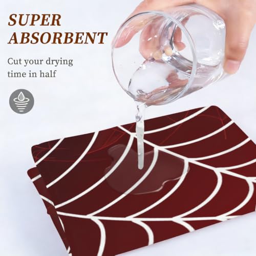 Microfiber Hair Towel Wrap with Bright Gradient Spider Web Print - 25.6x9.8 inch