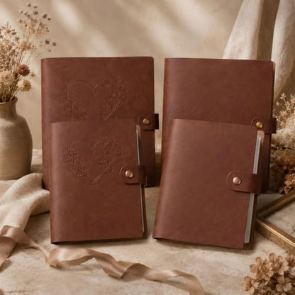 Simple 4x6 Photo Album 60 Photos Scrapbook with Kraft Paper & Metal Clasp - 6 Ring DIY