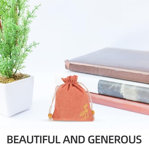 10 Pack Orange Cloth Sachet Bags for Jewelry, Potpourri & Storage