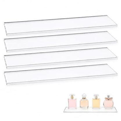 Acrylic Medicine Cabinet Shelves Set - 4 Pack Wall Storage Racks