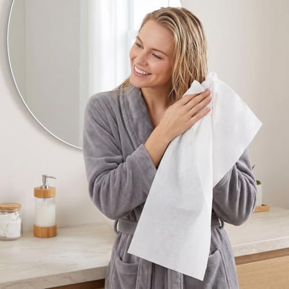 Disposable Hair Towels 100 Pack - Thick Pearl Textured Bath & Spa Towels