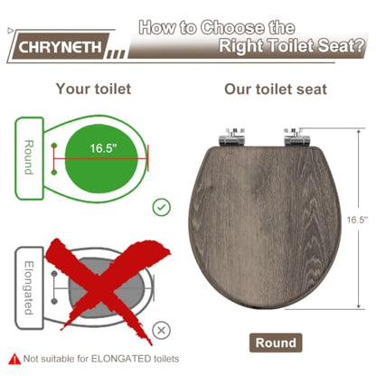 Round Toilet Seat Molded Wood Quiet Close Bathroom Seat