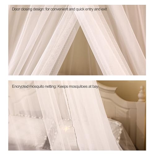 Sea Blue Tulle Mesh Round Bed Canopy Dome Curtain Floor-Standing