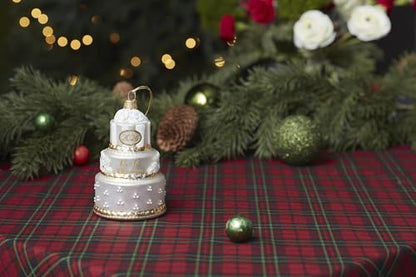 Lenox 2026 Retro Blown Glass First Christmas Wedding Ornament - Cake Variation
