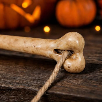 Fake Bones for Halloween Crafts - 20 Plastic Skeleton Props with Drilled Holes