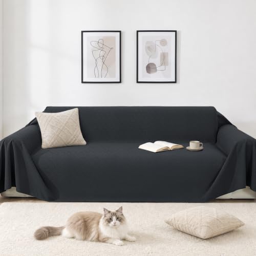 Waterproof Couch Cover for Dogs - Dark Gray, 78 x 91 Inches, Scratch Resistant
