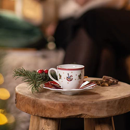 Villeroy & Boch Toy's Delight Demi Porcelain Cup 3.4oz White & Colorful Christmas Pattern