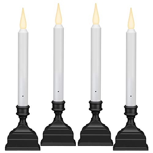 Antique Bronze Battery Operated LED Window Candle with Sensor & 8-Hour Timer - Pack of 4