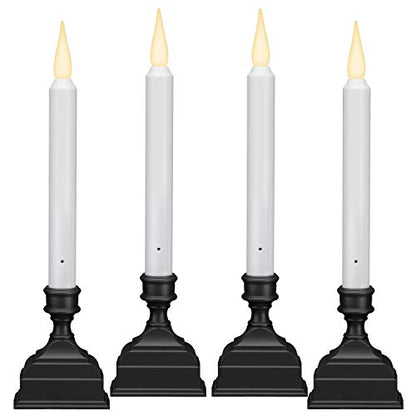 Antique Bronze Battery Operated LED Window Candle with Sensor & 8-Hour Timer - Pack of 4