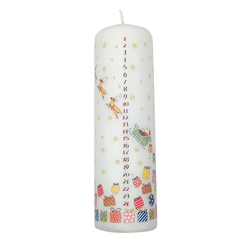 Santa's Sleigh Pillar Candle - Unscented, 70hr Burn, Holiday Decor Variation