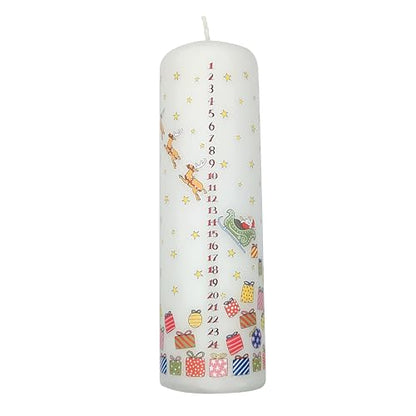 Santa's Sleigh Pillar Candle - Unscented, 70hr Burn, Holiday Decor Variation