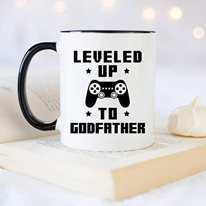 Godfather Proposal Coffee Mug - Will You Be My Godfather? Black Handle 11 Oz