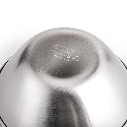 Sori Yanagi Stainless Steel Bowl, Designed Based on the Opinions of Cooking Experts and Housewives, Tsubamesanjo Stainless Steel Bowl, 5.1 inches (13 cm), Designed to Prevent Drip When Pouring Liquid