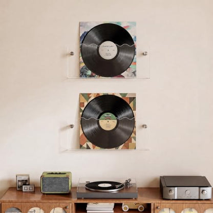 Wall Mount Acrylic Magazine and Vinyl Record Holder Rack - 15.7 Inch