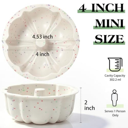 Mini Silicone Flan Molds Set - 25 Pack, 4 Inch Reusable Nonstick Baking Cups - Cream Variation