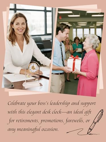 Boss Lady Gifts for Women – Boss Appreciation Silent Desk Clock - Boss Lady Variation