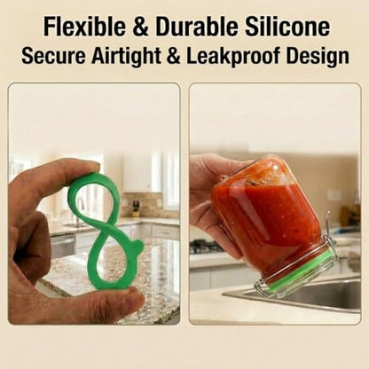 8Pcs Silicone Seals for Glass Jars - Retro Pop Colors, 3.75 Inch Wide Mouth Gaskets