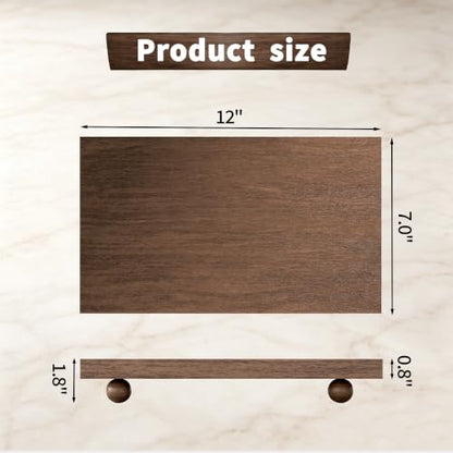 Solid Walnut Wood Riser Stand - 12x7 Rustic Pedestal Tray for Counter Decor - Variation of 12" x 7" x 1.8"