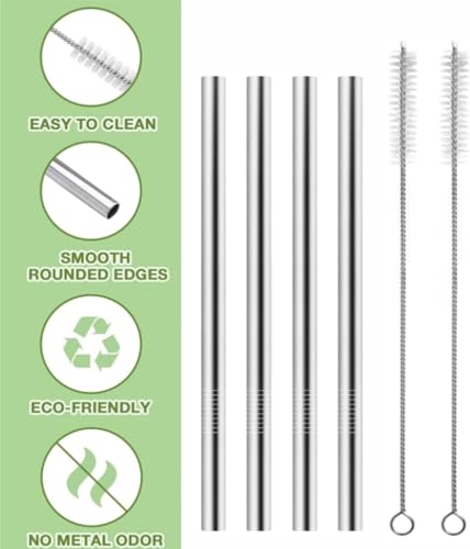 Metal Straw Replacement Compatible With Owala FreeSip Sway 30oz Water Bottle，Reusable Stainless Steel Straws Fit for Owala Water Bottles