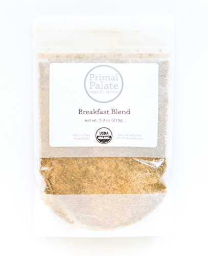 Primal Palate Organic Spices, Breakfast Blend, Certified Organic, 7.8 oz Resealable Bag