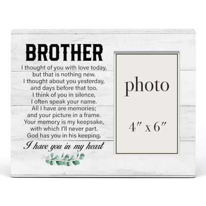 Wood Picture Frame 8x10 4x6 Photo - Gift for Brother Variation BROTHER