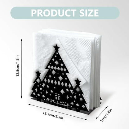 Christmas Pine Tree Napkin Holder Black Metal Table Decor - Variation of Pine Tree