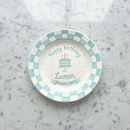 Personalized Ceramic Birthday Plate for Boy - Multi 5 - Custom Keepsake Gift for Milestones