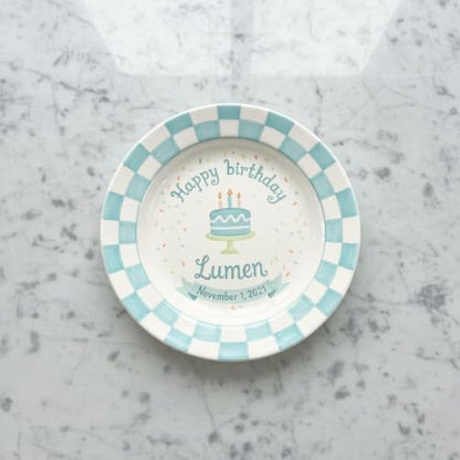 Personalized Ceramic Birthday Plate for Boy - Multi 5 - Custom Keepsake Gift for Milestones
