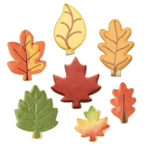 Ann Clark Leaf Cookie Cutters Set of 7 - Fall Leaf Shapes, Made in USA (Variation: 7-Piece Leaves)