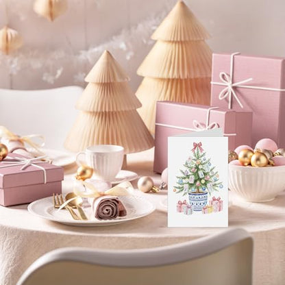 Christmas Greeting Cards with Envelopes and Stickers - 24 Pack 4x6 Inch